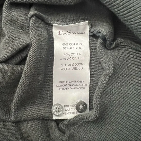 SOLD!! Ben Sherman Charcoal Polo with Brown and Cream Vertical Stripes - Picture 5 of 7